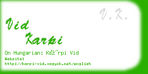 vid karpi business card